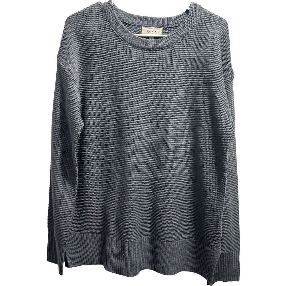 Women's Blue Becrel Size Large Crew Neck Knit Sweater